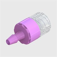 ISO 80369-7 Check Valve, 1/8" (1.6mm) Barb to Male Luer Lock, ABS Body with Polystyrene & Silicone Disc