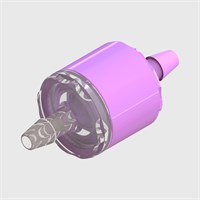 Polystyrene Check Valve, Silicone Disc, 3/32" (2.4mm) ID Tube, ABS Housing, Cracking Pressure ≤ 8 mbar