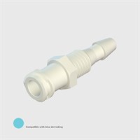 ISO 80369-7 White Nylon Panel Mount Luer, Female Luer Lock to 1/8" (3.2mm) ID Tube