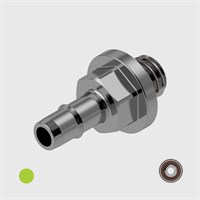 316 Stainless Steel 1/8" to 10-32 UNF Easy Barb Adaptors - Various O-ring Materials