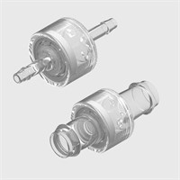 Acrylic High Flow Barbed Check Valves <0.1 psi Cracking Pressure - Available in Various Sizes