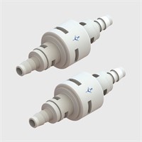 1/8"  White Polypropylene Swivel Ball Check Valves - Various Cracking Pressures