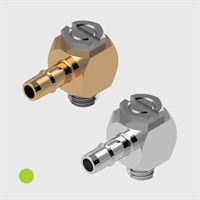 Easy Barb Elbow Banjo Adaptors, 1/8" to 10-32 UNF Male Thread - Various Materials 