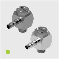 Easy Barb Elbow Banjo Adaptors, 3/32" to 10-32 UNF Male Thread - Various Materials 