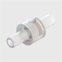 Polypropylene Check Valve, 1/16" Straight Ports, Cracking Pressure < 0.8" H2O (Red Symbol)