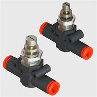 Plastic bodied Bi-directional Needle Valves, Panel Mount