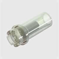 Clear Polypropylene Catheter Bodied Check Valve, Luer Syringe Port to 8.6mm (0.339") OD Barbed Stem for 6.4mm (1/4") ID Tube