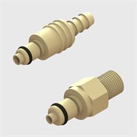 Thumb Latch Couplings - 1/8" Flow, Plugs, Valved - Polypropylene - Q2 Series