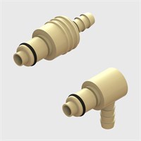 Thumb Latch Couplings - 1/4" Flow, Plugs, Valved, Metal latch - Polypropylene - Q4